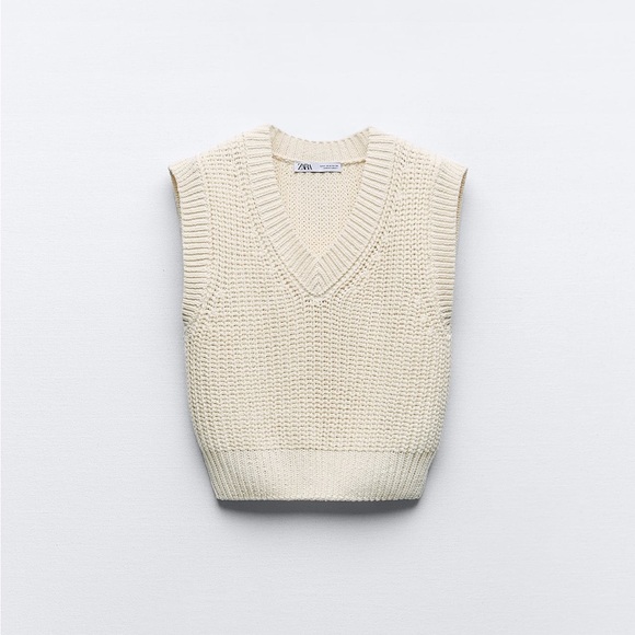 Zara White Sweater Vest - Picture 1 of 4